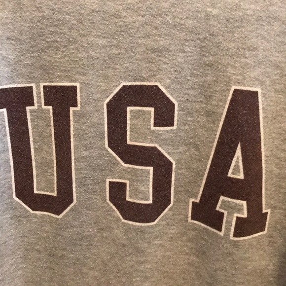 grey cropped USA long sleeve - Picture 2 of 2